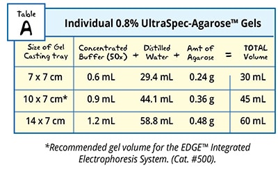 table a electrophoresis